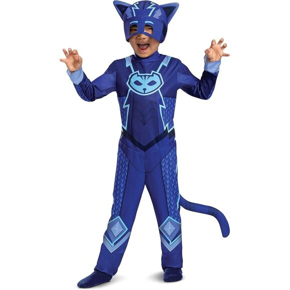 PJ Masks Kids Catboy Costume Mask and Tail Toddler 3T - 4T Halloween - Picture 1 of 6